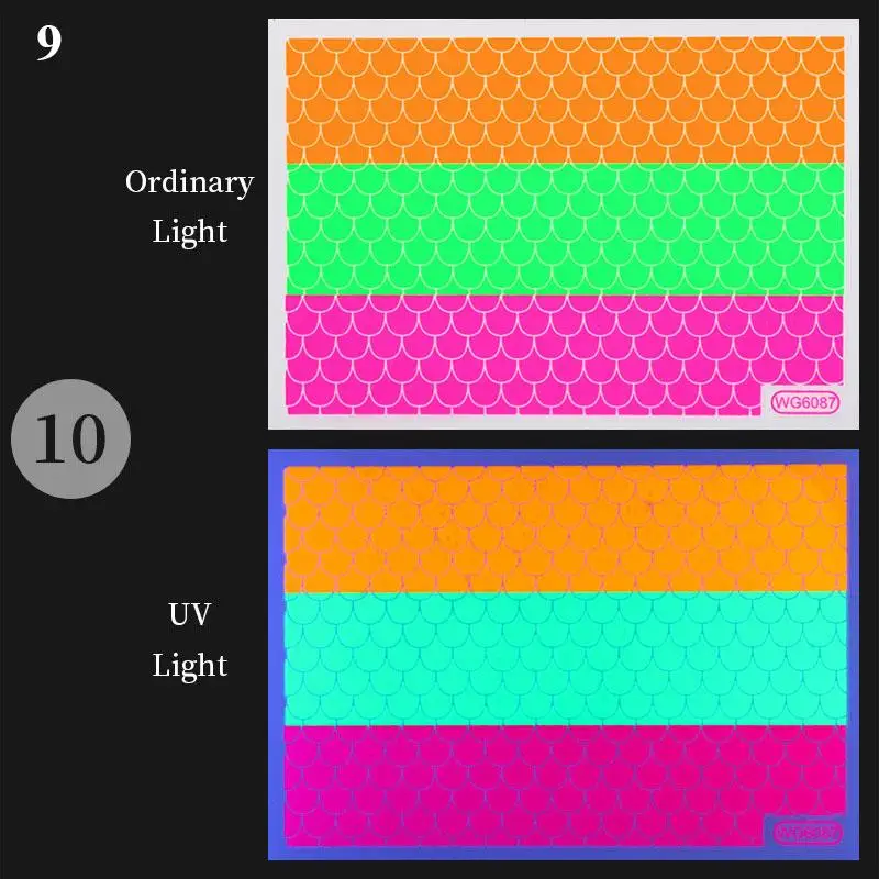 Fluorescent Nail Sticker Neon Color Luminous Nail Decoration 3D Foil Drip Decal Self-Adhesive Sticker Art Design