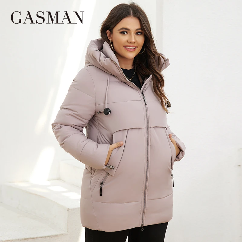 GASMAN 2022 New Fashion Parkas Women's Plus Size  Short Casual Hooded Pocket Women Down Jacket Female OutwearGM-82629
