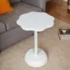 White End Table Small Sofa Side Tables for Bedroom Living Room Table for Small Space Pedestal Coffee Table Cocktail Drink Table 4