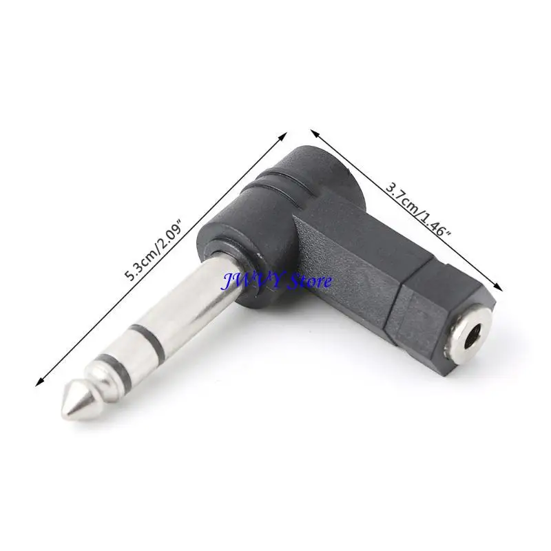 Right Angled 3.5mm to 6.35mm Headphone Adapter Plug