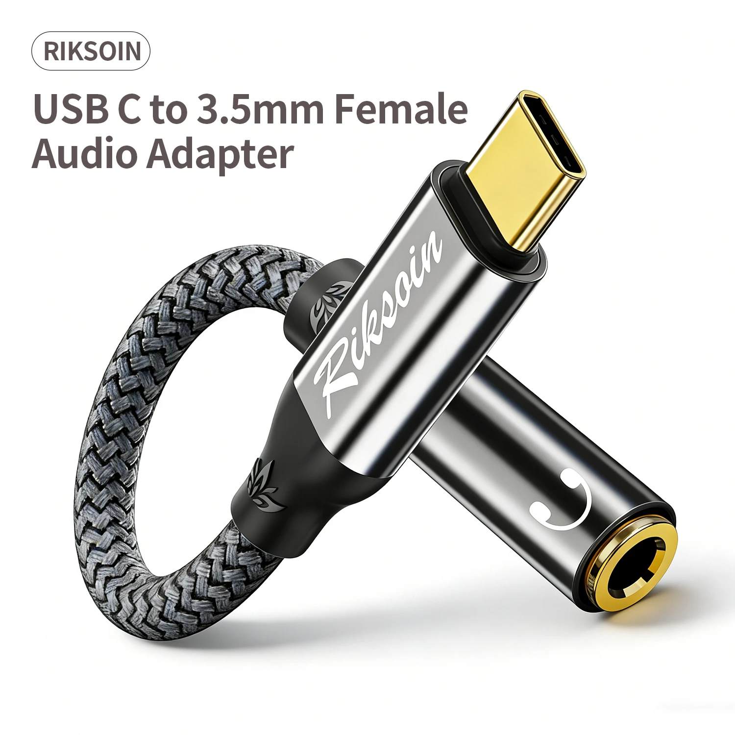 Premium USB-C to 3.5mm Audio Adapter with Durable Nylon Braided Cord