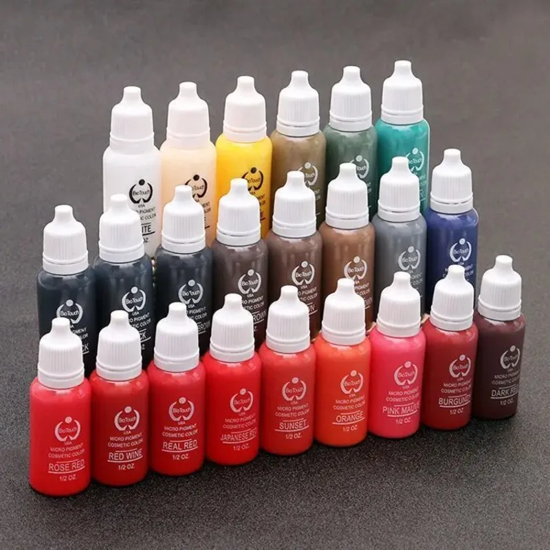 Tattoo Ink Set 15ml Permanent Makeup Pigment for Beginner Practice for Tattoo Eyebrow Lips Eye Line Microblading