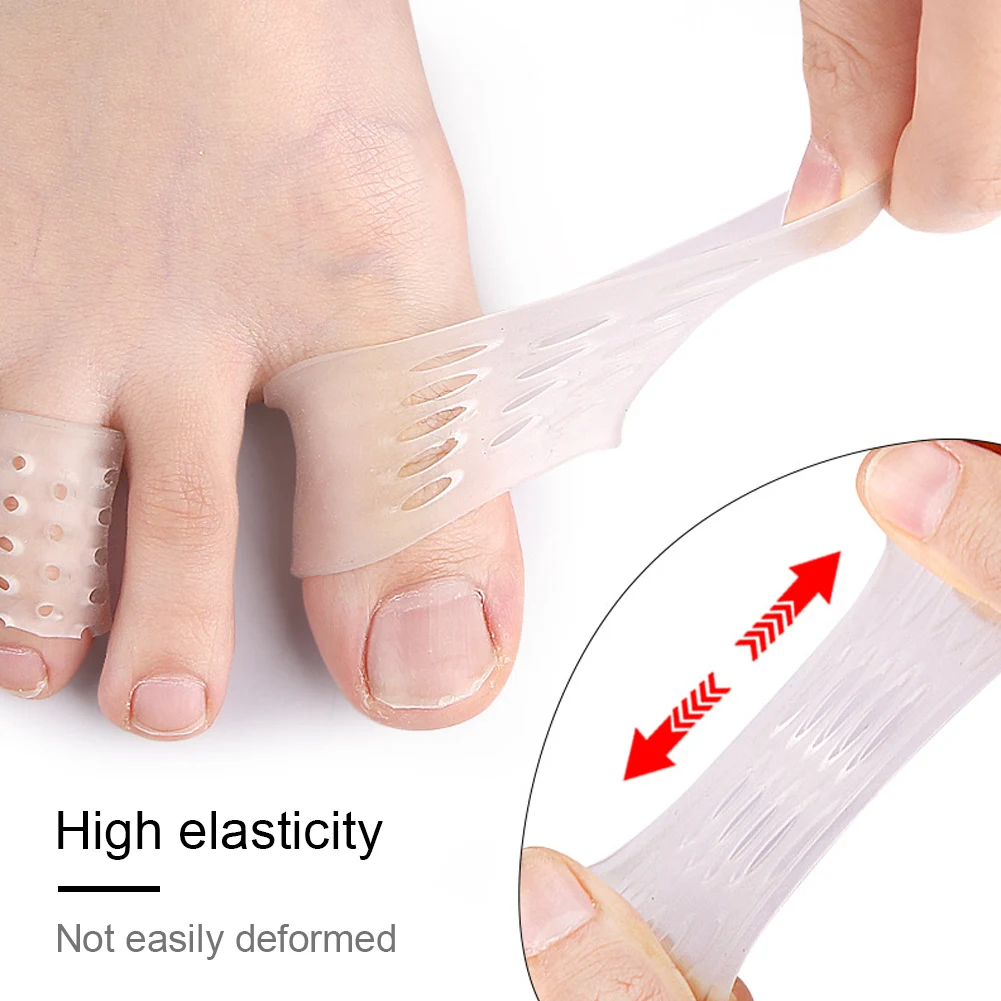 발가락 보호대 탄성 실리콘 발가락 커버, 통기성 발가락 튜브, Bunion 옥수수 망치, 발가락 물집 굳은살용, 10 개
