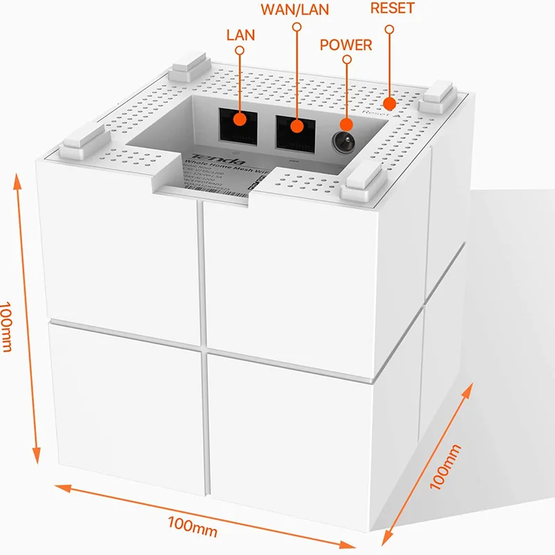Tenda Nova сетчатая Wi-Fi система MW6 до 2000 кв. футов полный домашний охват заменяет Wi-Fi роутер удлинитель один легкий Step APP 1-pack