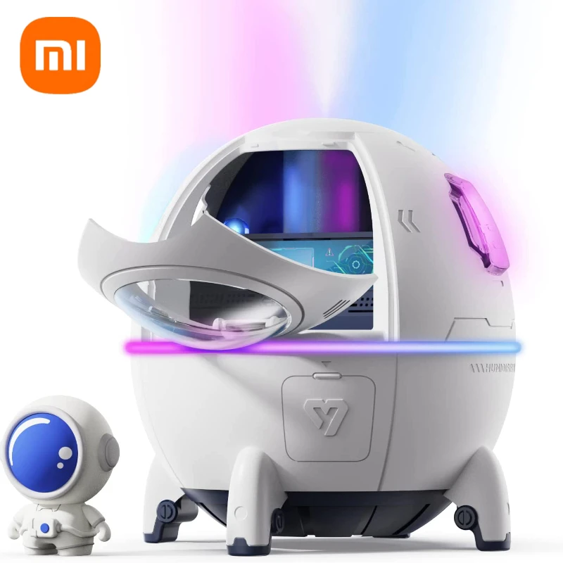 Xiaomi mijia Air Humidifier Portable Astronaut Space Cool Mist Humidifiers 220ML USB Desktop with Auto Shut Off Night Light simulation flame aroma air humidifier desktop 2 in 1 mist humidifier