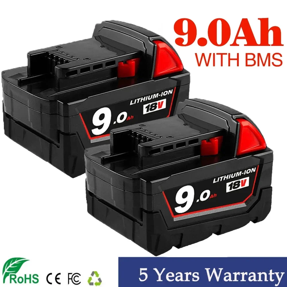 

Original 18V 9.0Ah Replacement Lithium Ion Battery For Milwaukee Power Tool Batteries 48-11-1815 48-11-1850 48-11-1860 Z50