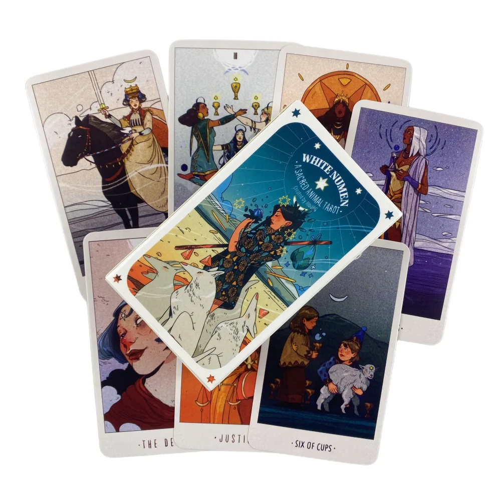 cartas-de-tar-no-estilo-de-um-n-mero-branco-de-animal-sagrado-jogo-de