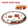Electronic Train Toy Set Car Railway And Tracks Steam Track Train Toys With Spray And LED Light Kids Birthday Gift 1