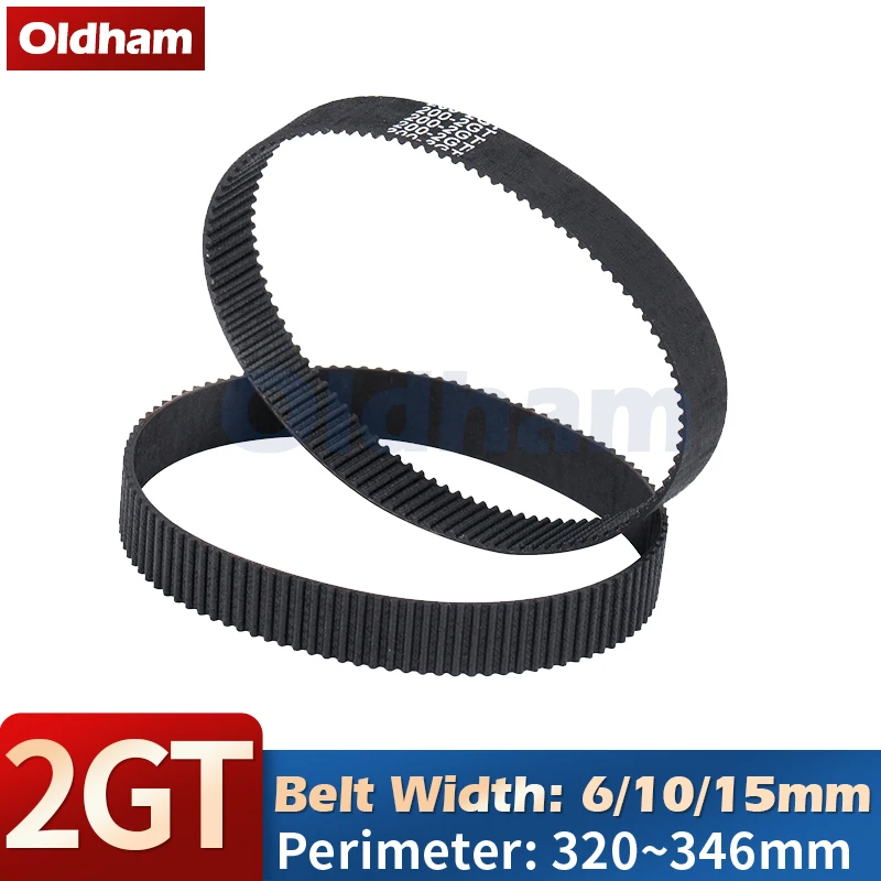 

2M 6/10/15mm Belt Width 2GT Timing Belt GT2 Length Perimeter 320-346mm 2M Rubber Closed Loop Timing Synchronous Belt 3D Printer