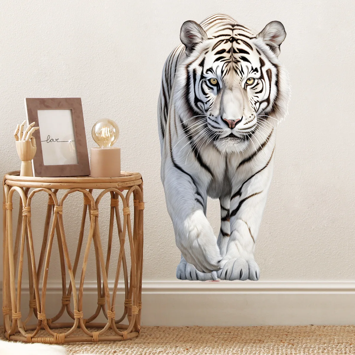 30*60cm Simulation Tiger Animal Wall Stickers Living Room Balcony Background Decorative Wall Stickers Ugly Wall Stickers Bm4083