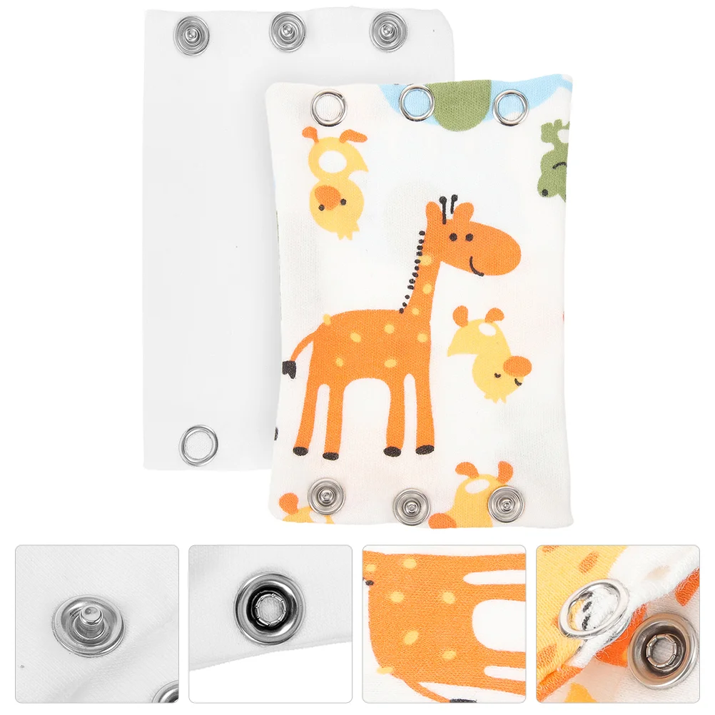 2 Pcs Romper Cartoon Bodysuit Extender Film Snap Extenders Newborn Baby Jumpsuits Diaper Snaps Toddler Button