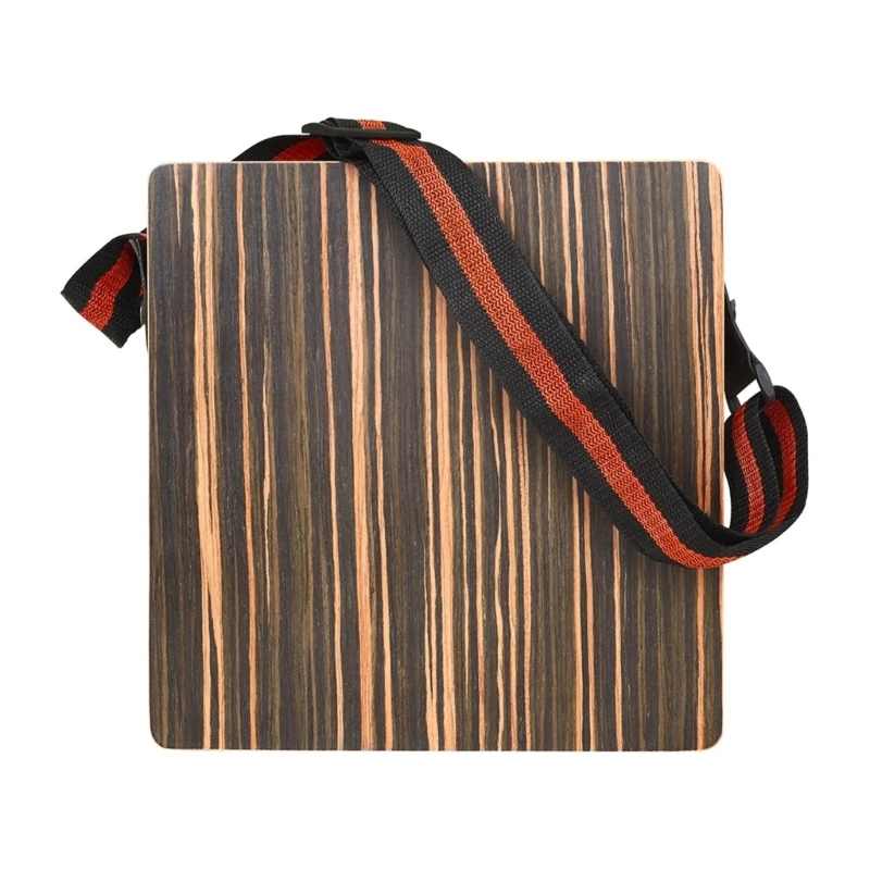 

Travel Cajon Box Drum Flat Hand Cajon Drum Wooden Percussions Box with Adjustable Belt for Kids Home Performances