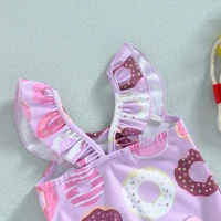 Toddler Girl Swimsuit Swimwear Ruffle Sleeveless Baby Girl Bathing Suit Beachwear 2
