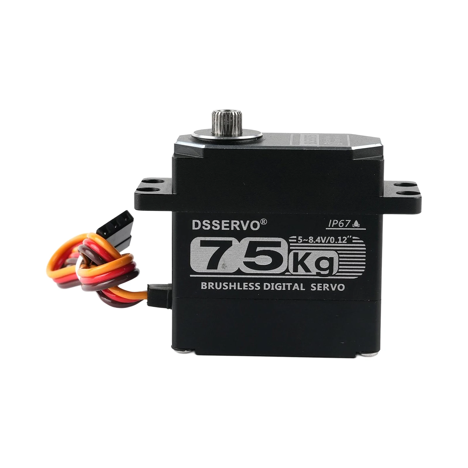 Angle de rotation du servo numérique sans balais 75kg 7.4V IP67 réglable de 180° à 360°