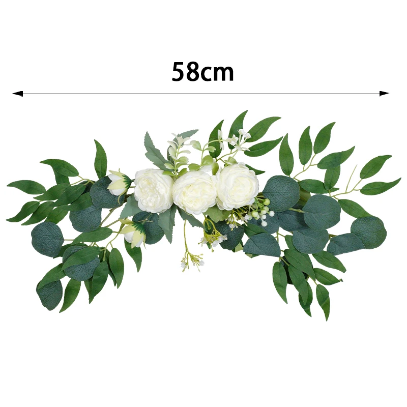 Künstliche Hochzeit Bogen Kranz Schwelle Champagner Pfingstrose Rose DIY Hochzeits feier Blume Wand Deko Boho Wohnkultur Weihnachts kranz – Detail 11