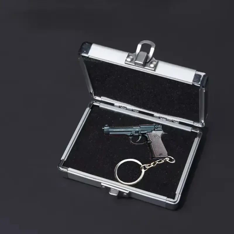 Alloy 1:4 92F Pistol Portable Toy Gun Model Detachable Keychain Fidget Toy for Boy Collection Adults Christmas Xmas Gift 2