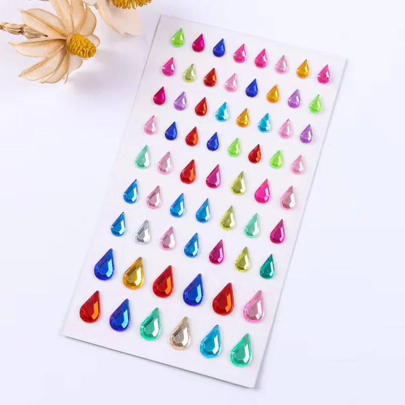 Face Diamonds Gems Adhesive Glitters for the Rhinestone Face Pearls Makeup Festival Jewels Nail Temporary Tattoos Body Stickers 5