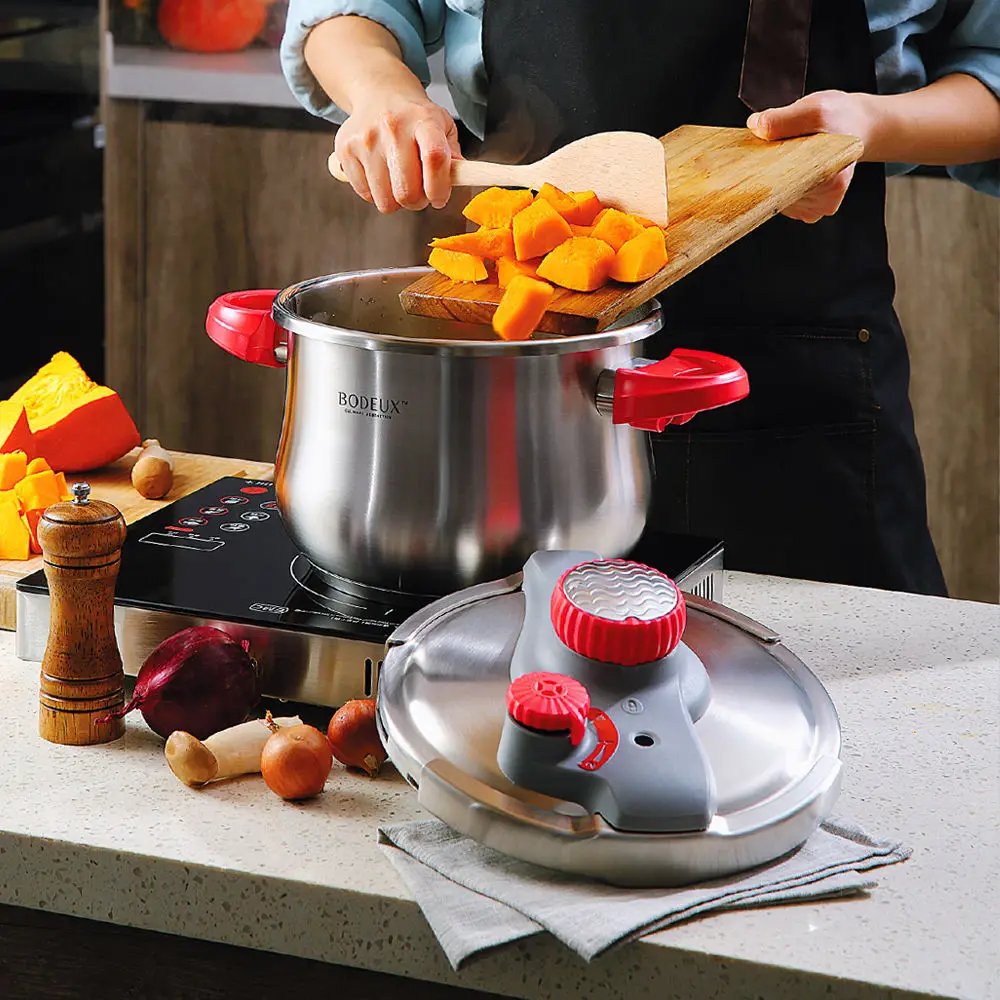 Multifunctional Stainless Steel Pressure Cooker with Lid Double Ear Pressure Cooker 100kpa Gas Induction Universal
