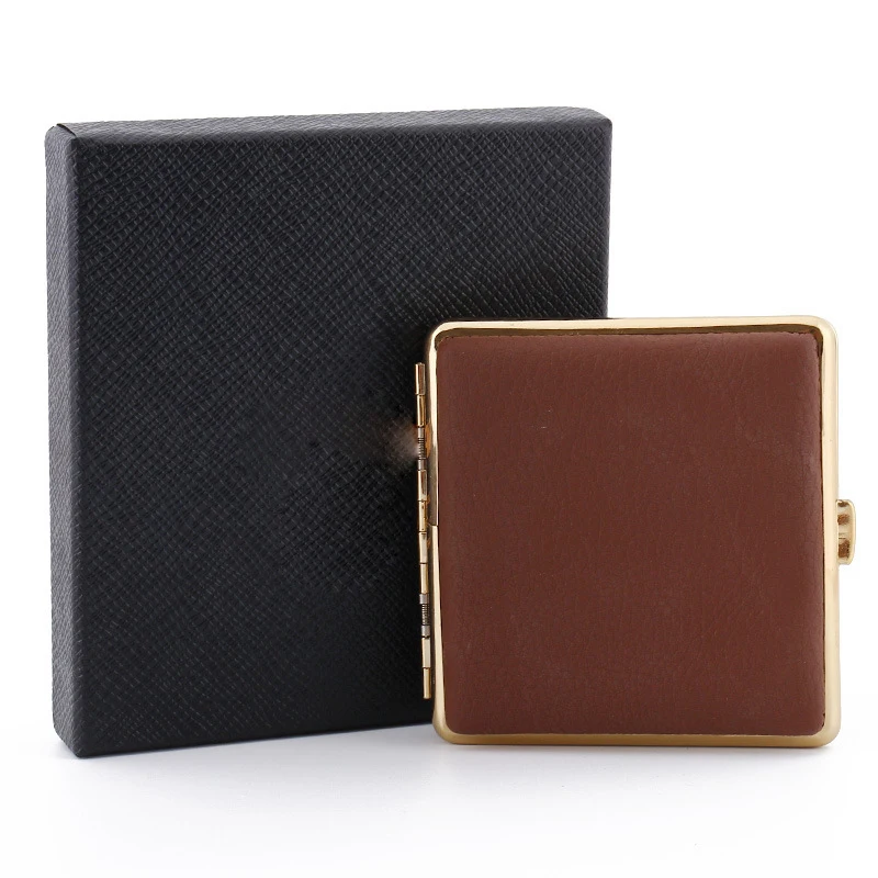 Premium Leather Cigarette Case, Anti-Pressure, Moisture-Proof, Cigarette Accessories, Men's Gift Belt, Gift Box, Brand, 20Pcs