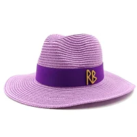 Summer straw hat French elegant seaside travel sun hat bow ribbon flat top large brim straw hat  hats for women - Image 6