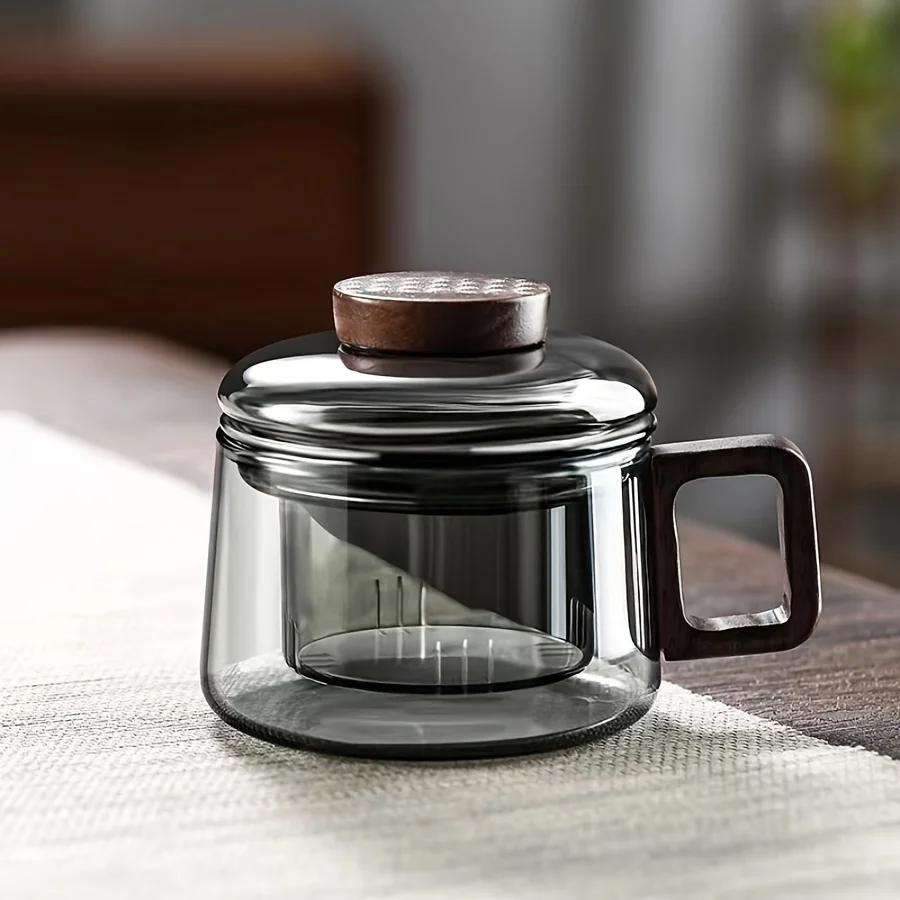 Versatile Glass Tea Cup With Infuser Heat-Resistant Reusable For Home & Office