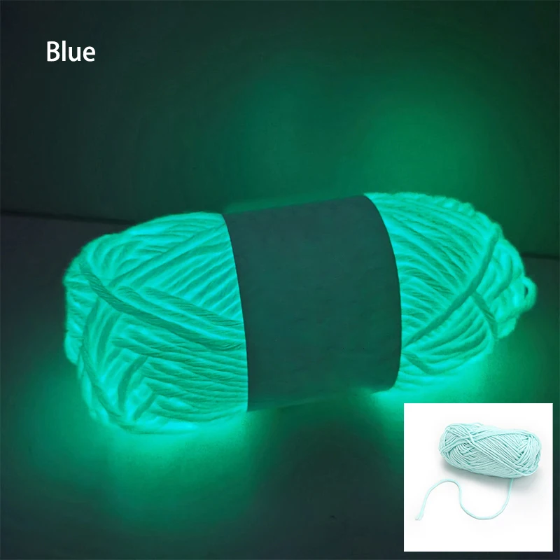 

5PCS Novel Functional Luminous Chunky Yarn Glow in the Dark Polyester Chunky Yarn 2mm for Hand Knitting Carpet Sweater Hat