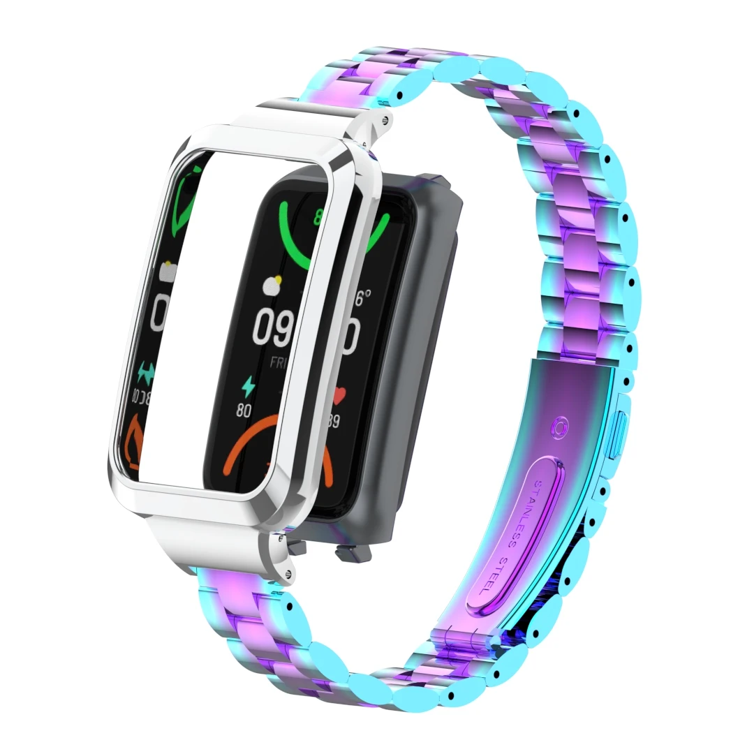 Cinturino In Metallo Per Oppo Band - Bracciale Acciaio Inossidabile Con Regolazione - Comodo E Traspirante - Sostituzione Classica (cassa In Lega Zinco) - 2 Pellicole Incluse