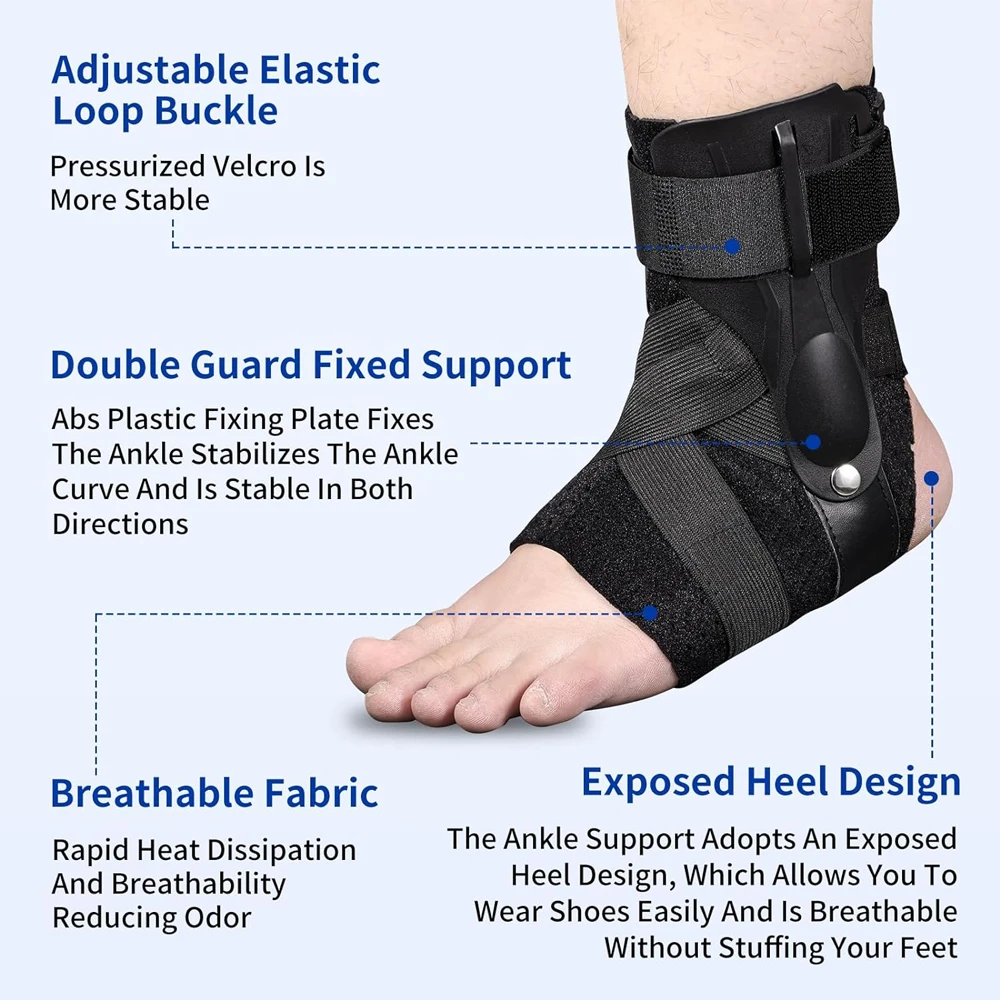 Ankle Sprained Support Brace Ankle Splint Stabilizer Protector for Sprained Ankle Injury Recovery Achilles Tendonitis Men Women 11 Ankle Sprained Support Brace Ankle Splint Stabilizer Protector for Sprained Ankle Injury Recovery Achilles Tendonitis Men Women 4