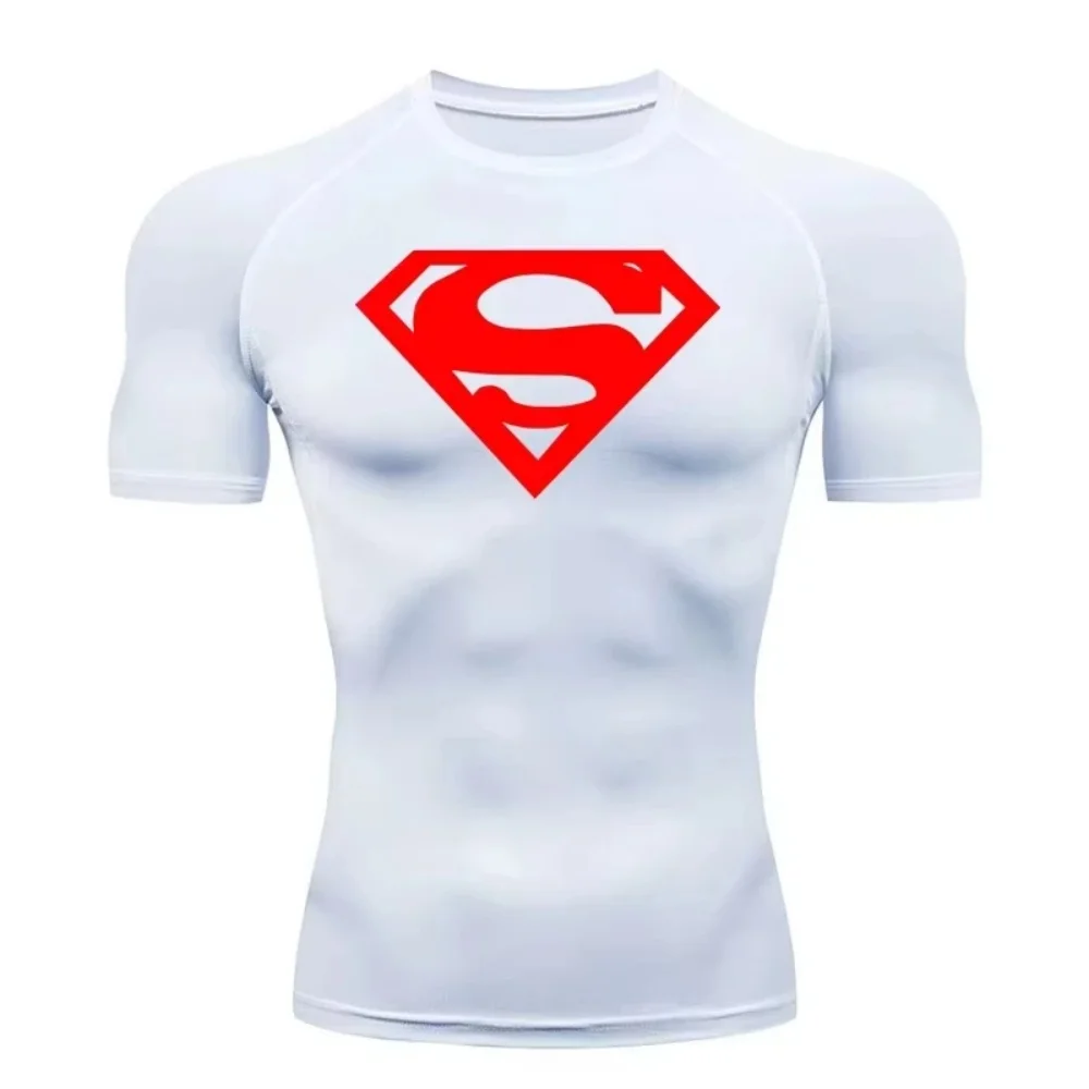Maglietta Sportiva a Compressione da Uomo, T-Shirt a Maniche Corte ad Asciugatura Rapida, Top Estivo per Fitness, T-shirt da Bodybuilder per Corsa - immagine 2