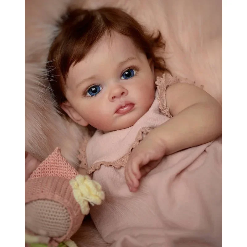 60CM Reborn Dolls Toddler Girl Doll Finished Hand Paint Doll 3D Skin Multiple Layers Painting Visible Veins Toys Girls Gift