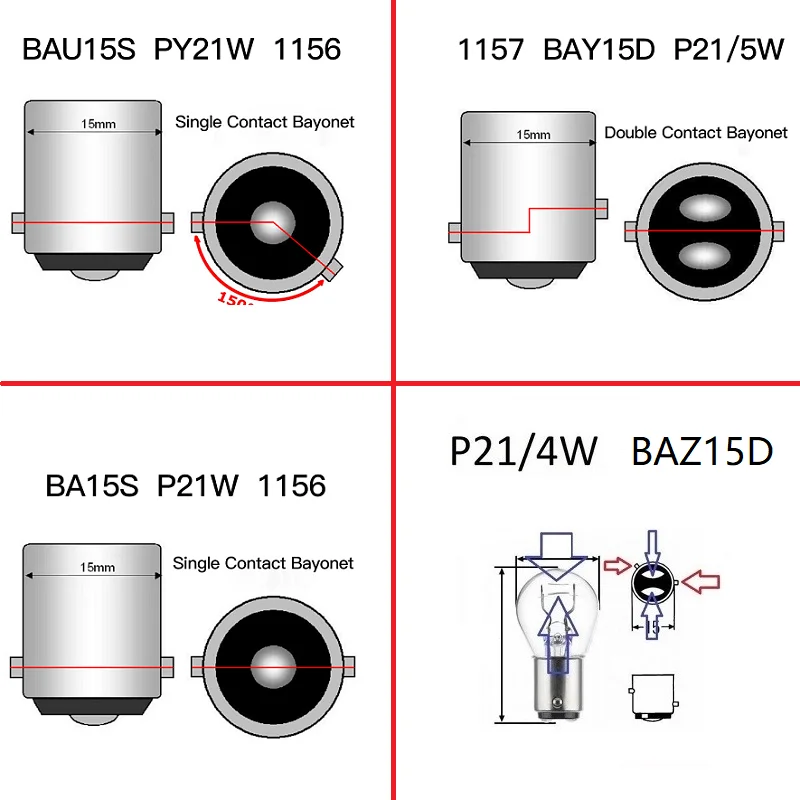 ڵ      õ, ǹ ڹ , PY21W S25 BAU15S LED P21W BA15S 1156 1157 BAY15D BAZ15D, 12V 21W, 1 