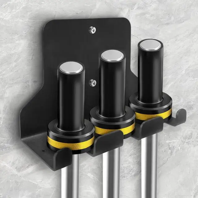 Barbell Holder Vertical Home Gym Bar Holder Gym Bar Holder Wall-Mounted Space-Saving Powder Coated Holder For Durability For 3