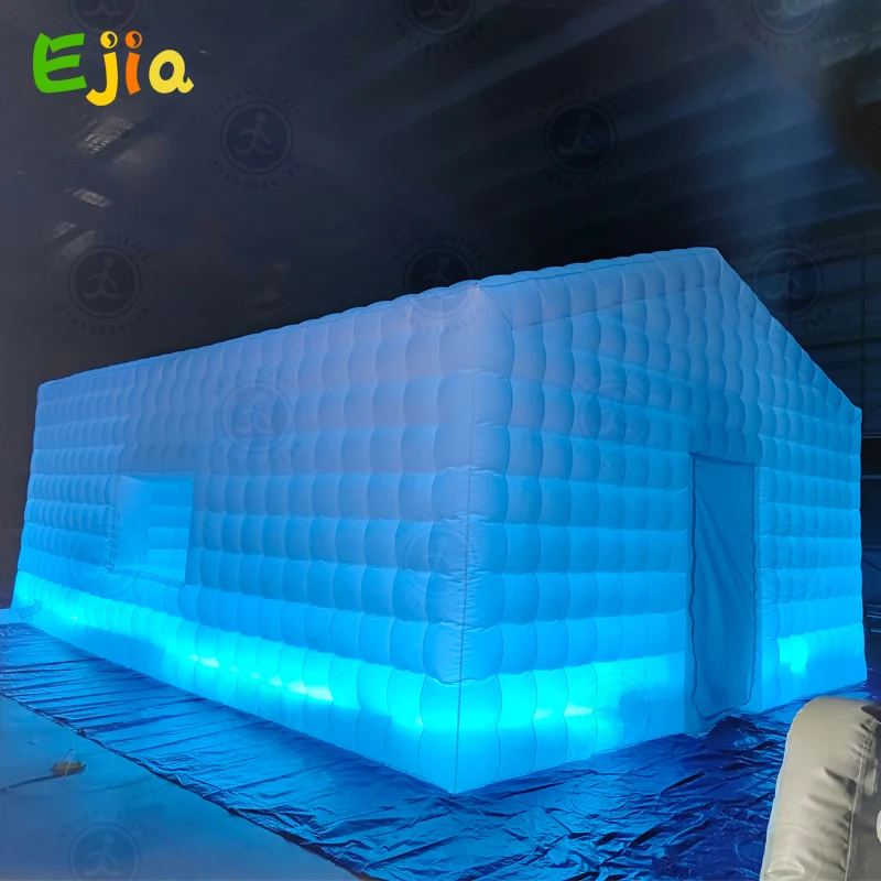 Customized 4/5/6 Meters RGB Lights Inflatable Giant Tent / LED Blow Up Cube Night Club  Tent   For Event Party 4
