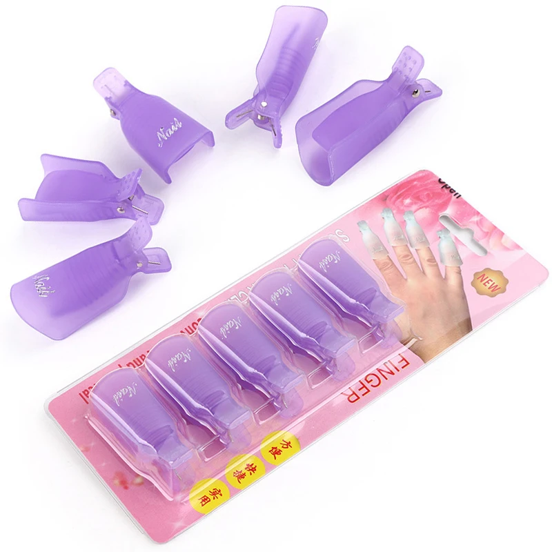 

10PCS Plastic Acrylic Nail Art Soak Off Cap Clip UV Gel Polish Remover Wrap Gel Polish Soak off Cap Clip Wrap Tool Nail Art Tips