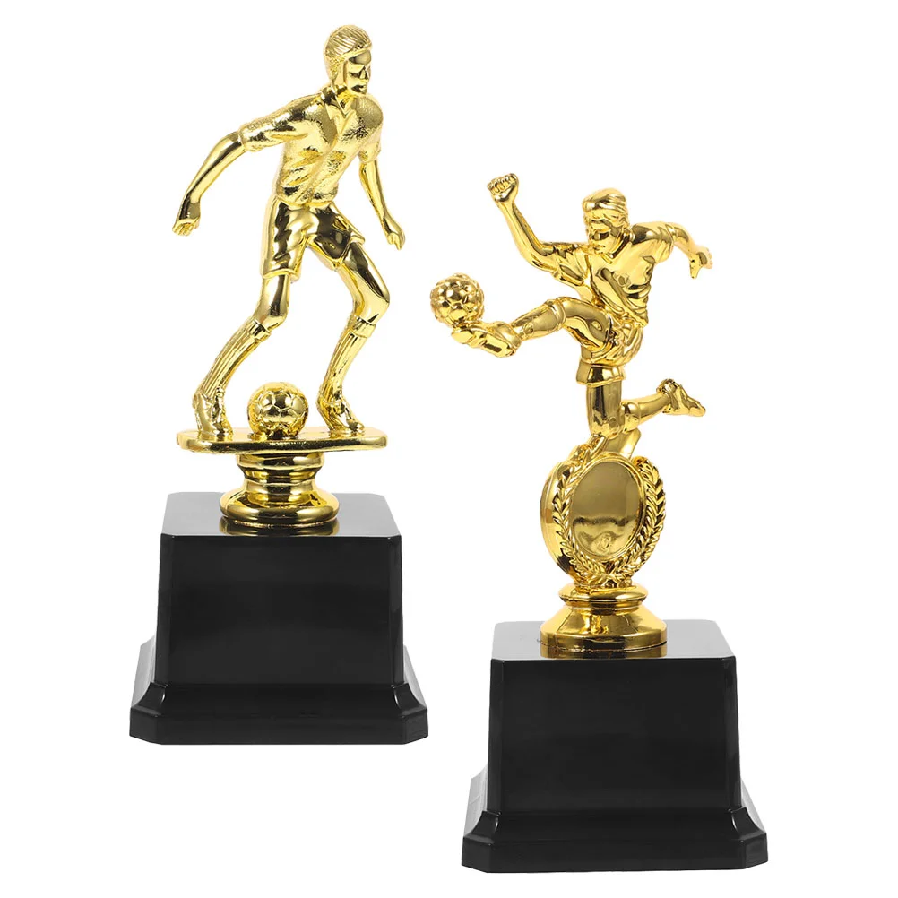 2Pcs Football Trophies Awards School Competition Plastic Mini Trophy Cups Sports Souvenirs Gifts Kids Sports Awards