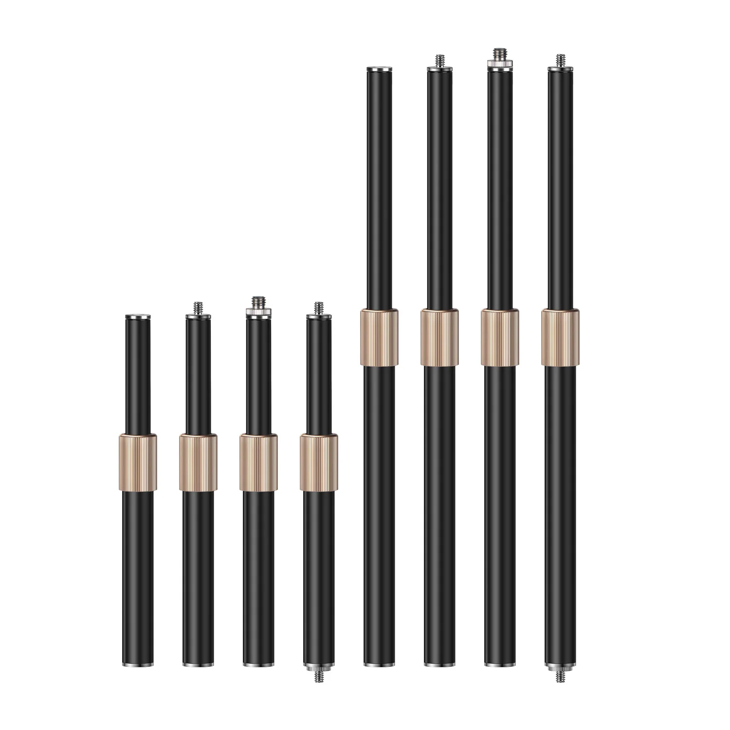 Metal Tube Extendable Rod Selfie Stick Monopod Extention Pole Stand Holder with 1/4inch Screw Ball Head for Mobile Phone Cameras