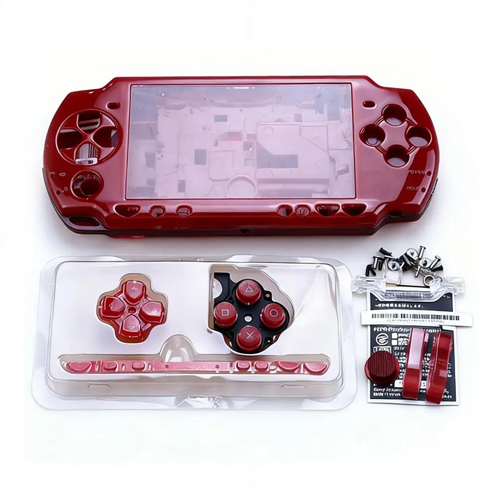 PSP 2000용 보호 케이스 키트, 나사와 버튼이 포함된 전체 하우징 쉘, 완벽한 DIY 교체 커버, 정밀한 구멍 정렬