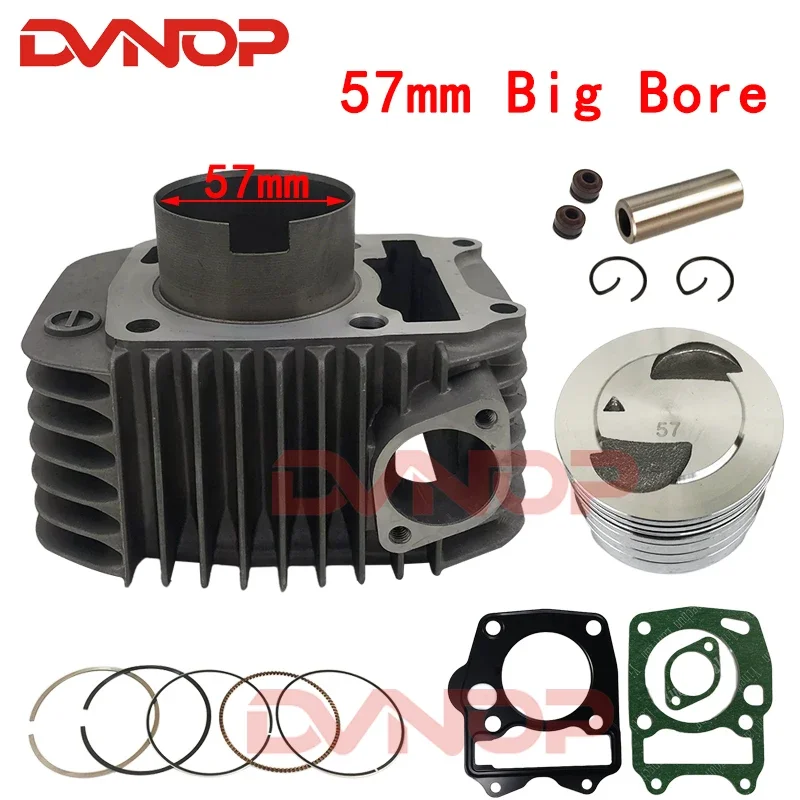 57mm Bore Motorcycle Cylinder Kit For ANF125 Innova WAVE BIZ 125 NF125