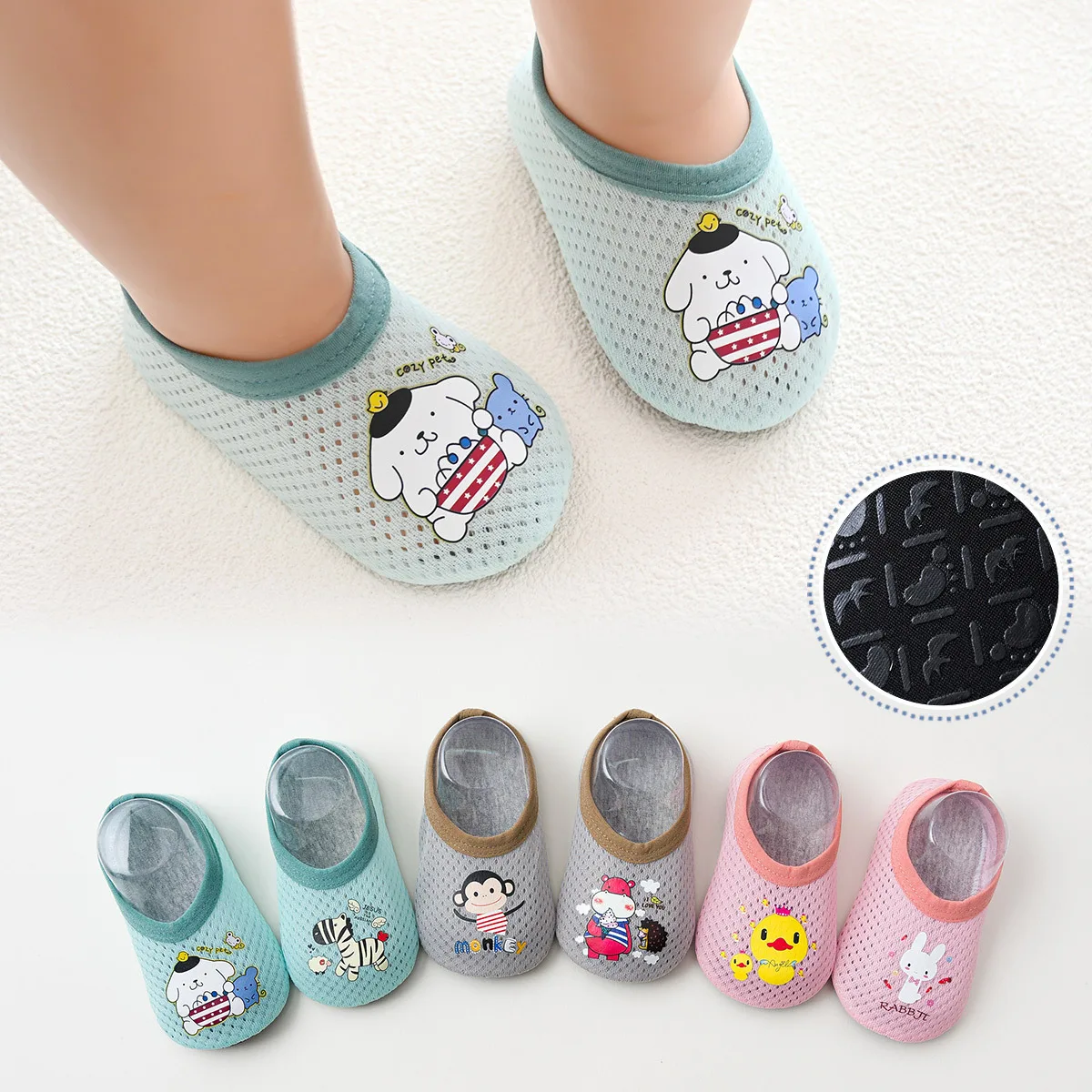 Cute Cartoon Animal Floor Water Shoes Indoor Outdoor Surf Barefoot Slippers Summer Mesh Thin Swim Pool Beach Anti-slip Socks