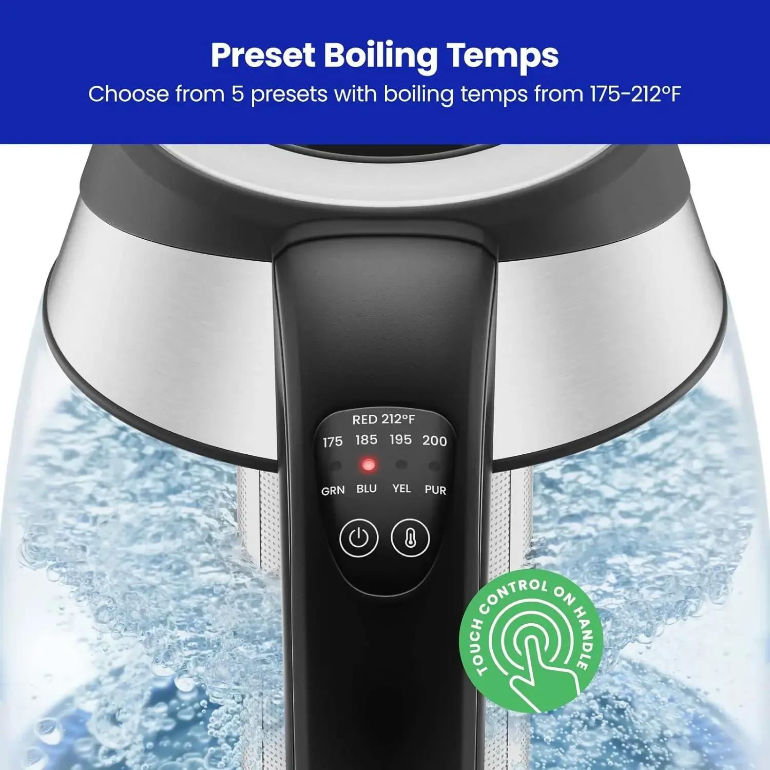 NEW Electric Kettle with Temperature Control, 5 Presets LED Indicator Lights, Removable Tea Infuser 360° Swivel Base, 4