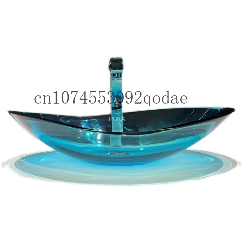 

Artificial Stone Art Glass Transparent Special-shaped Net Red Homestay Hotel Countertop Basin Home Blue, Red, Orange