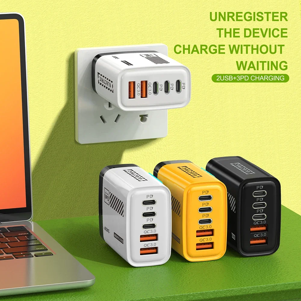 รูปสินค้า อะแดปเตอร์ชาร์จ USB-C 5 พอร์ต ชาร์จเร็ว 50W
