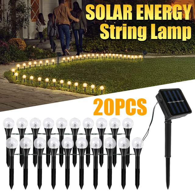 Guirlande solaire LED 20 en 1, 8 Modes d'éclairage étanche pour jardin et cour, pour fêtes festives, mariages et lampe décorative 1