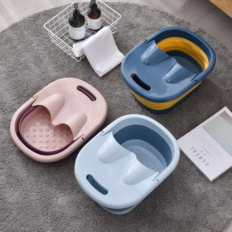 A63I Folding Foot Bath Bucket Plastic Foot Bath Tub Thickened Foot Wash