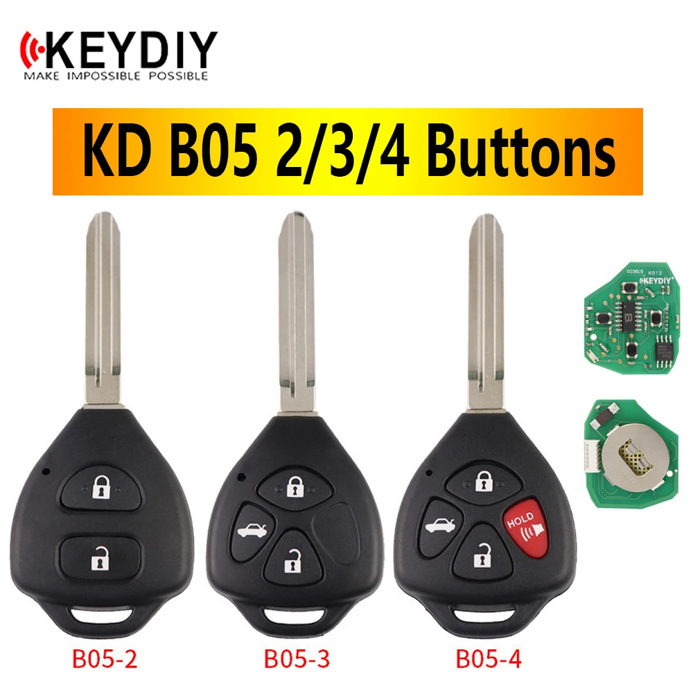 Keydiy B05 B05-2 B05-3 B05-4 B05-3+1 2 Buttons 3 Buttons KD Universal B Series Remote Key for Toyota Camry KD900 Kd-x2 KD Mini