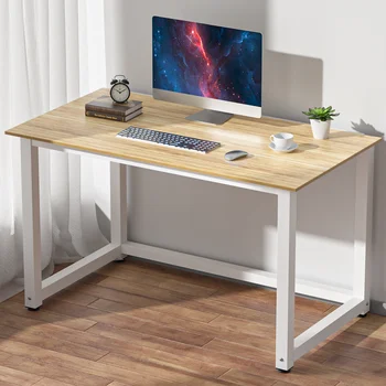 110 x 60cm Modern Office Desk Computer Table Laptop Study Table Metal Steel Frame Easy Assemable Home Office Workstation