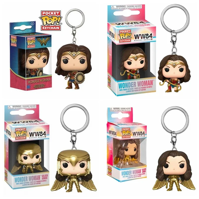 Брелок FUNKO поп Лига Справедливости чудо-женщина WW84 1984 Карманный Брелок экшн-Фигурки игрушки для детей подарок на Рождество поп