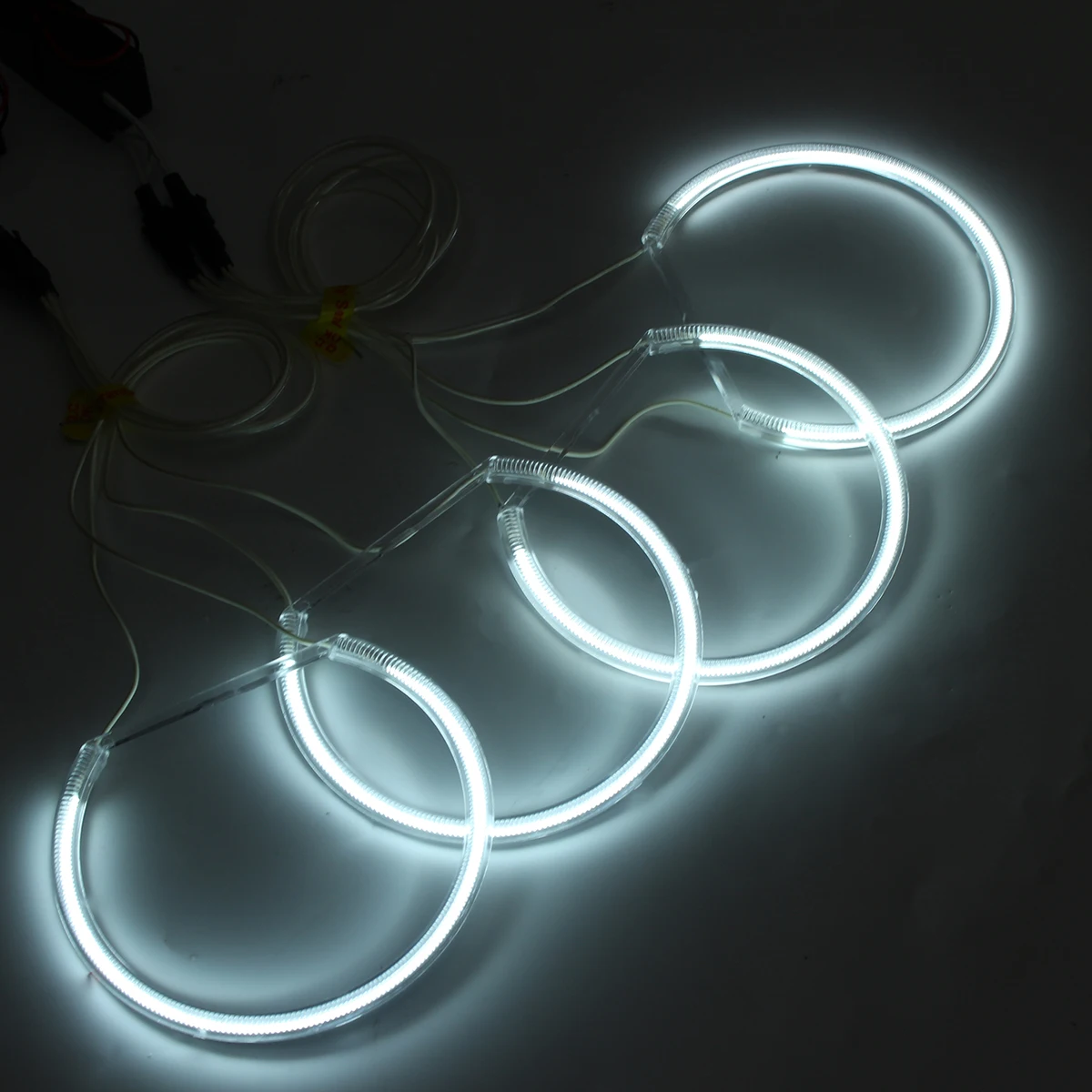 4X CFL Angel Eyes 131MM White DRL Ring Car Headlight Retrofit For BMW E36 3 E38 7 E39 5 E46 3 1990-2005