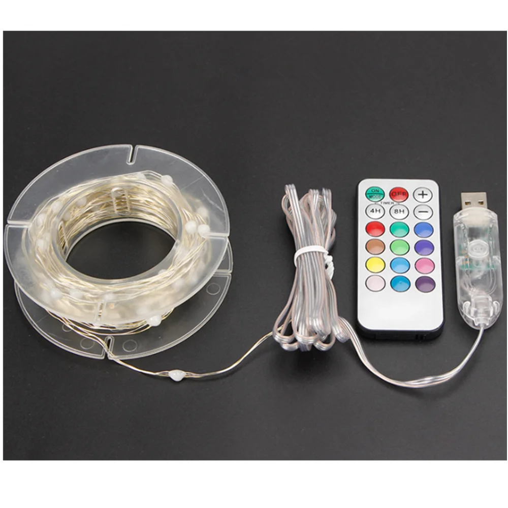 USB5V ThreeLine PointControlled RGB ColorChanging LED Silver Line
