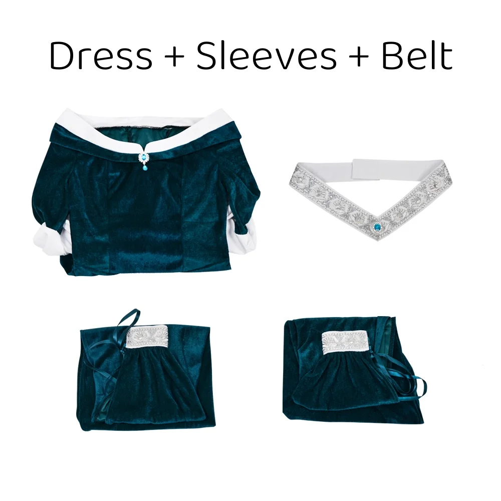 Robe d'Elfe Médiévale en Velours Bleu Canard – photo 3